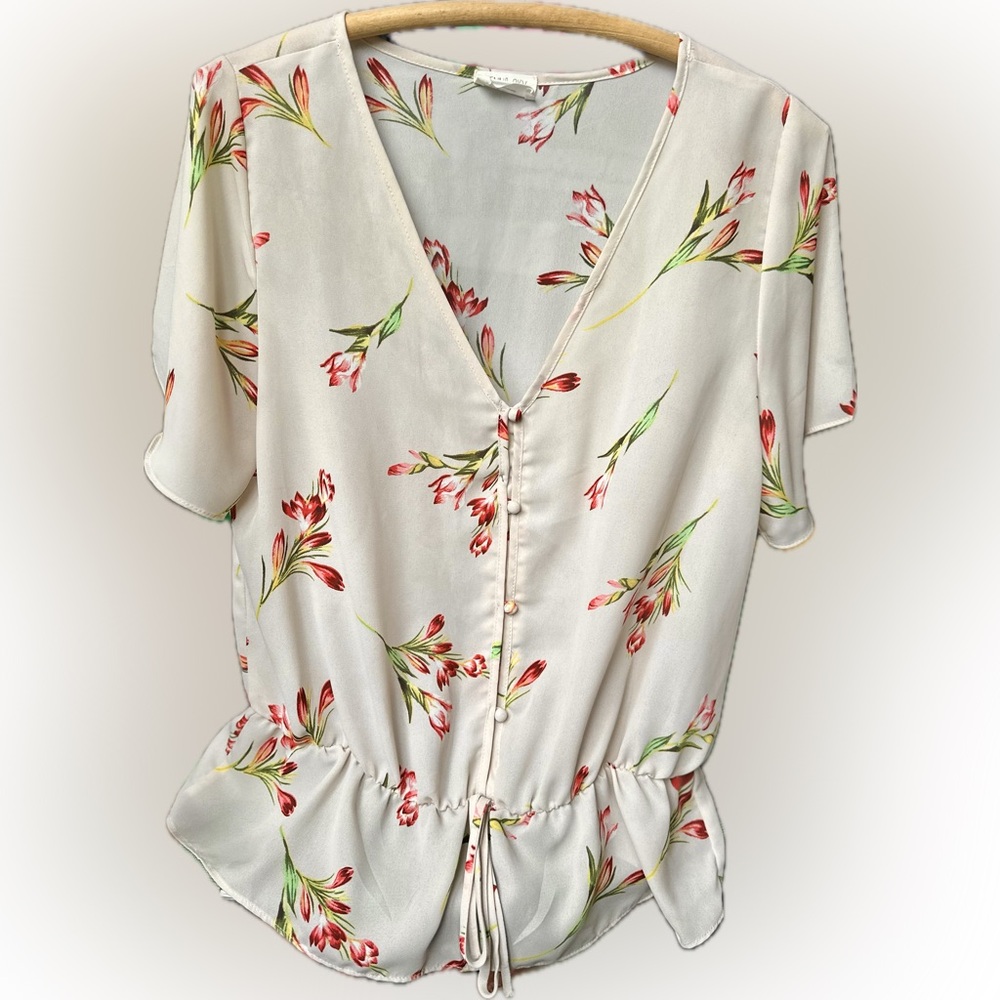 Floral Button-Down Blouse